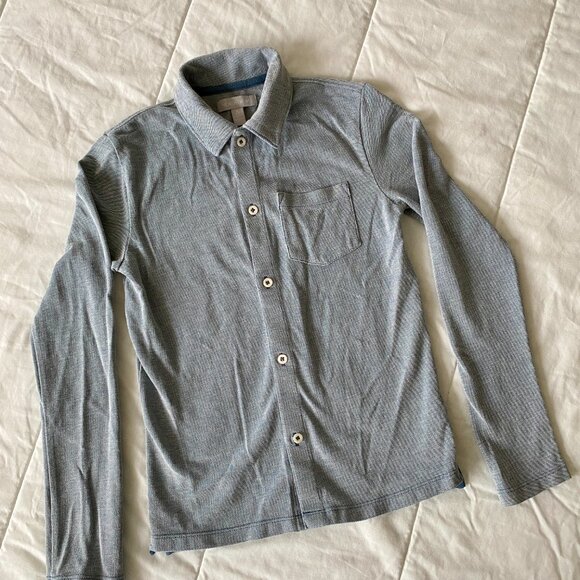 Nordstrom 100% Cotton Textured Long Sleeve Button Up Shirt Size 8/10 - Picture 10 of 14